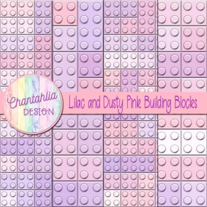 Free lilac and dusty pink building blocks digital papers