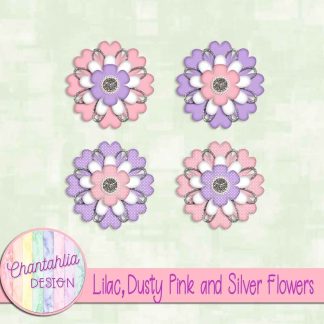 Free lilac dusty pink and silver flowers