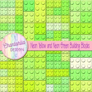 Free neon yellow and neon green building blocks digital papers