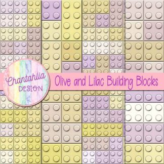 Free olive and lilac building blocks digital papers