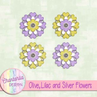 Free olive lilac and silver flowers