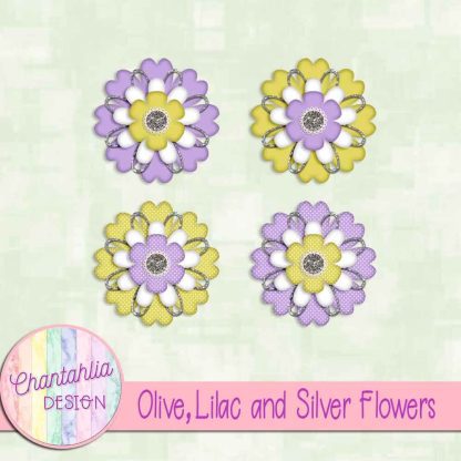 Free olive lilac and silver flowers