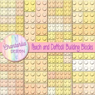 Free peach and daffodil building blocks digital papers