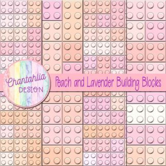 Free peach and lavender building blocks digital papers