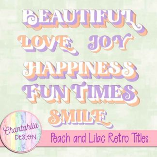 Free peach and lilac retro titles
