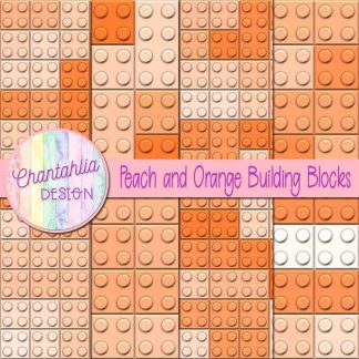 Free peach and orange building blocks digital papers