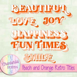Free peach and orange retro titles