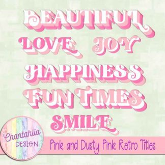 Free pink and dusty pink retro titles