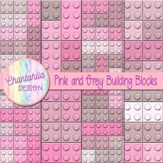 Free pink and grey building blocks digital papers
