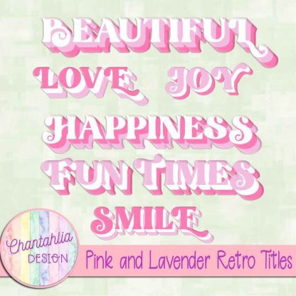 Free pink and lavender retro titles