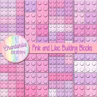 Free pink and lilac building blocks digital papers