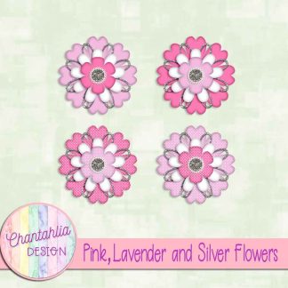 Free pink lavender and silver flowers