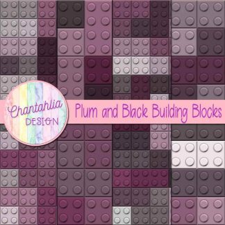 Free plum and black building blocks digital papers