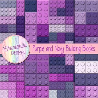 Free purple and navy building blocks digital papers