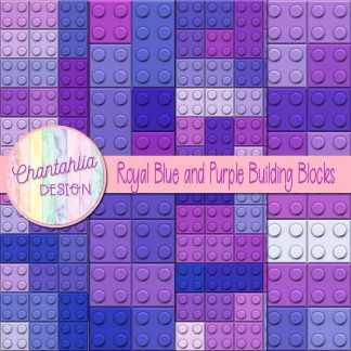 Free royal blue and purple building blocks digital papers