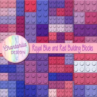 Free royal blue and red building blocks digital papers