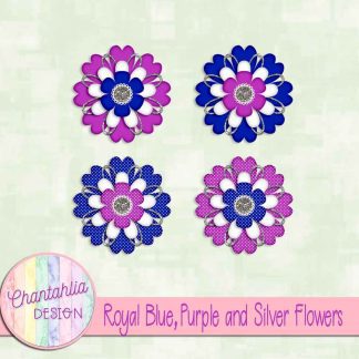 Free royal blue purple and silver flowers