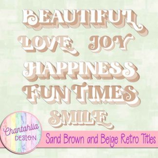 Free sand brown and beige retro titles