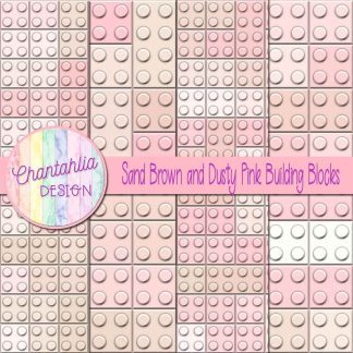 Free sand brown and dusty pink building blocks digital papers
