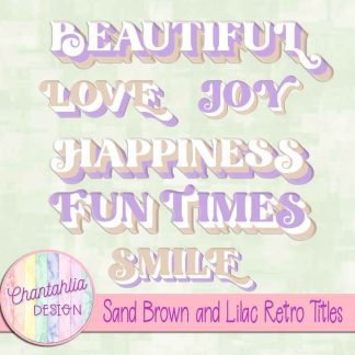 Free sand brown and lilac retro titles