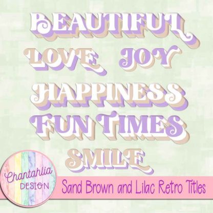 Free sand brown and lilac retro titles