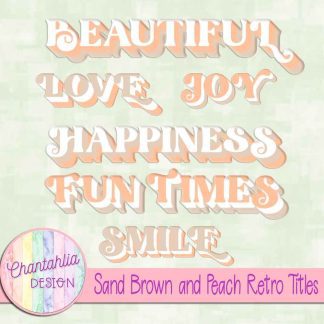 Free sand brown and peach retro titles
