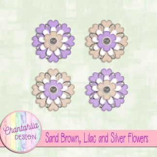 Free sand brown lilac and silver flowers