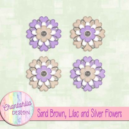 Free sand brown lilac and silver flowers