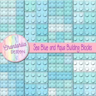 Free sea blue and aqua building blocks digital papers