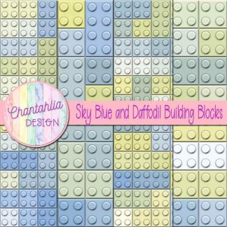 Free sky blue and daffodil building blocks digital papers