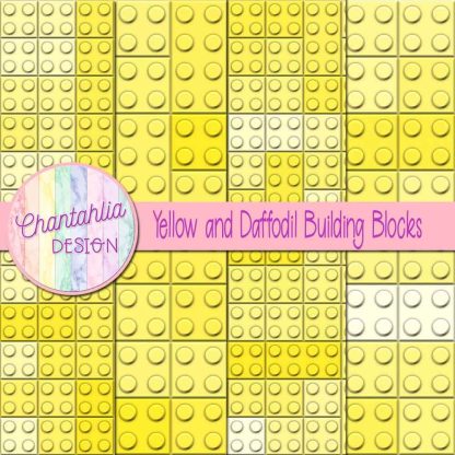 Free yellow and daffodil building blocks digital papers