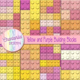 Free yellow and purple building blocks digital papers