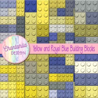 Free yellow and royal blue building blocks digital papers
