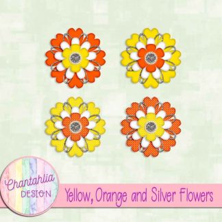 Free yellow orange and silver flowers