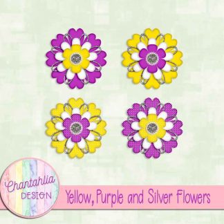 Free yellow purple and silver flowers