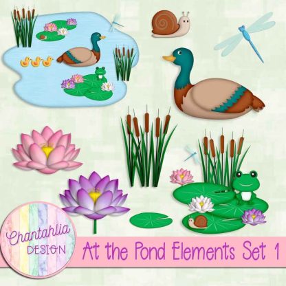 Free design elements in an At the Pond theme