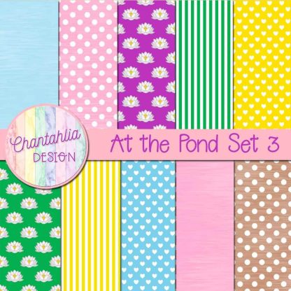 Free digital papers in an At the Pond theme