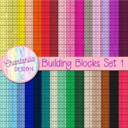 Free digital papers featuring a building block design