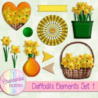 Free design elements in a Daffodils theme