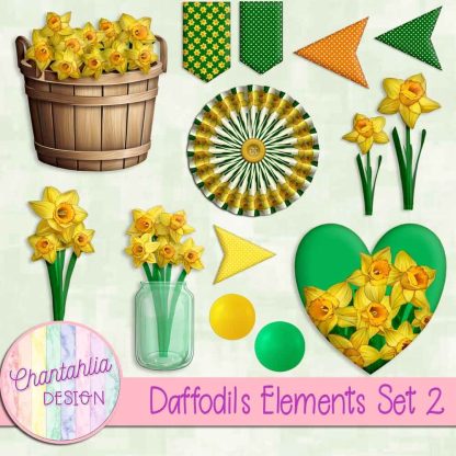 Free design elements in a Daffodils theme