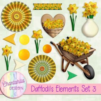 Free design elements in a Daffodils theme