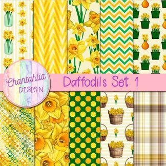 Free digital papers in a Daffodils theme