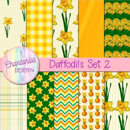Free digital papers in a Daffodils theme
