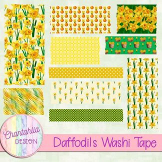 Free washi tape in a Daffodils theme