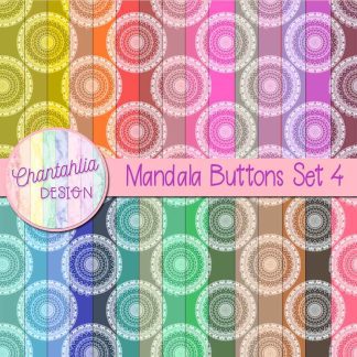 Free mandala button digital papers