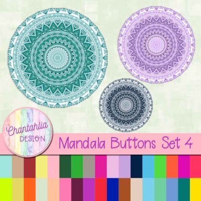 Free mandala button design elements