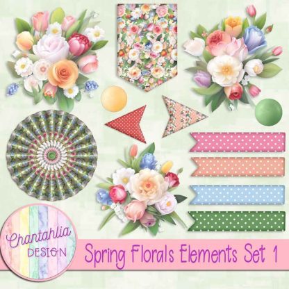 Free design elements in a Spring Florals theme