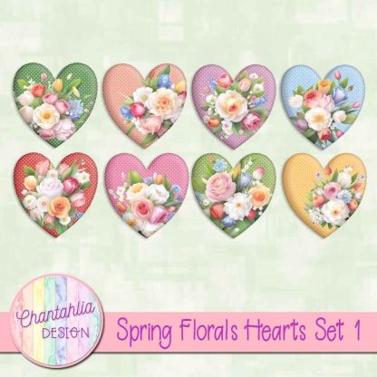 Free hearts in a Spring Florals theme