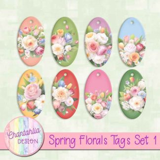 Free tags in a Spring Florals theme