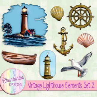 Free design elements in a Vintage Lighthouse theme